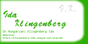 ida klingenberg business card